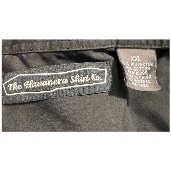 The Havanera Shirt Co. Men's Black Short Sleeve Button Front Shirt Size XXL - Picture 5 of 6